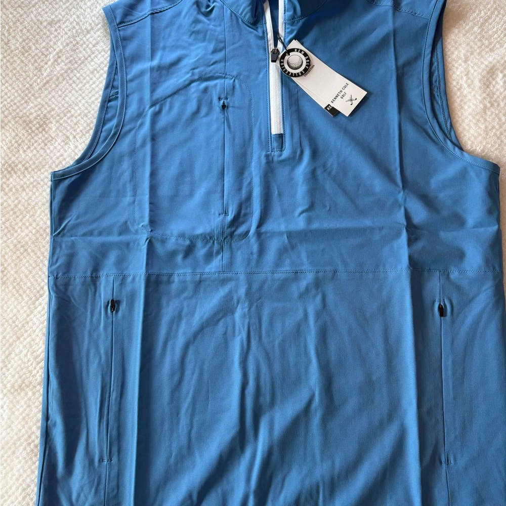 Kenneth Cole Light Blue Zip-Up Vest